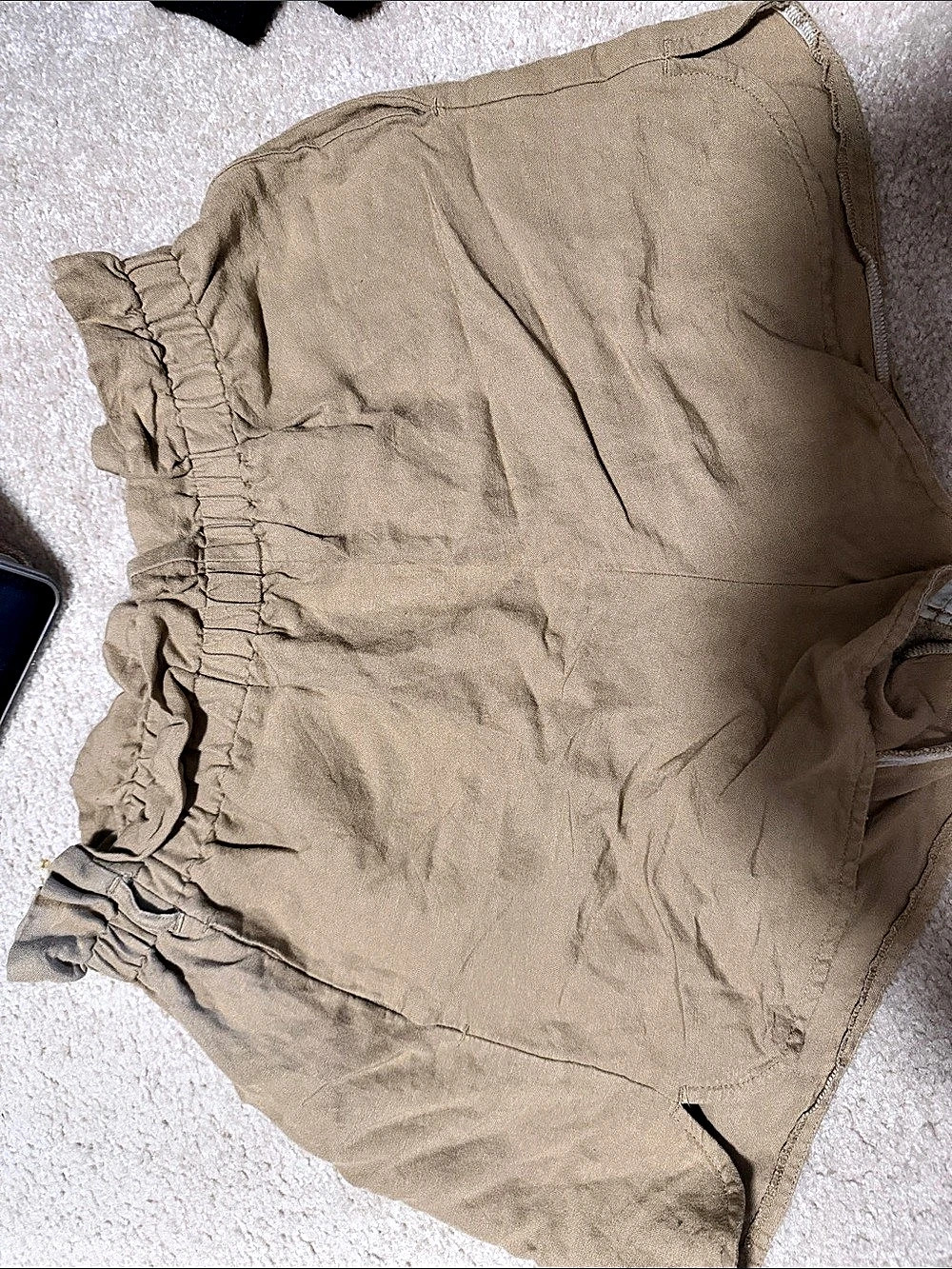 Express Super High Waisted Belted Paperbag Shorts Brown Medium